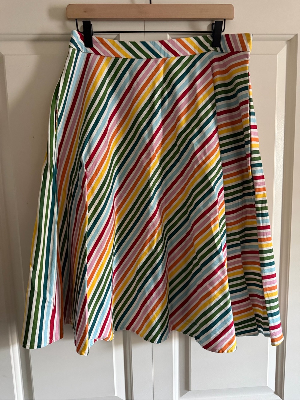 Modcloth x Collectif Mattie MIDI Skirt Rainbow Stripe